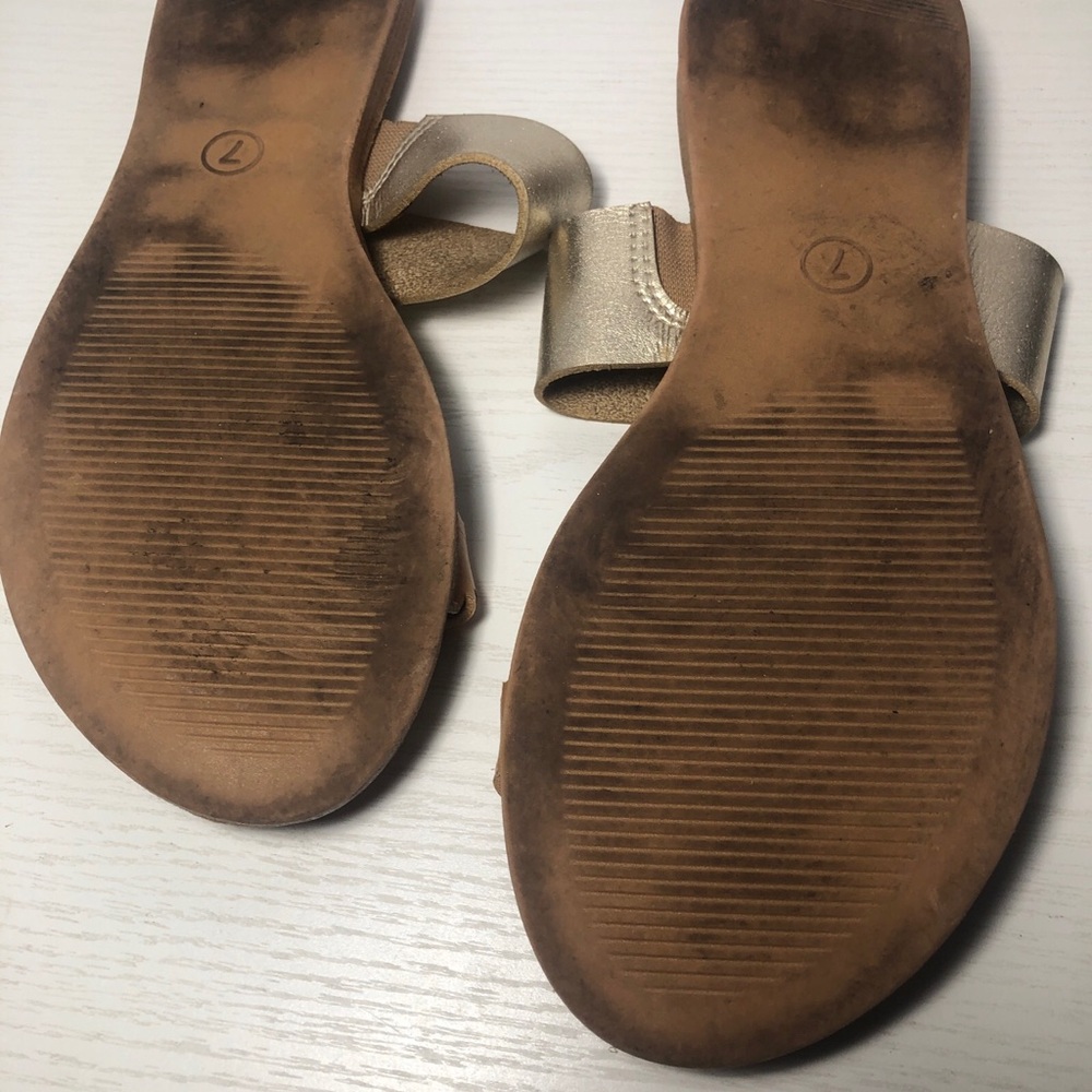 Universal Thread Metallic Slide Sandals with Tan Braided Toe women’s size 7 - Picture 6 of 6